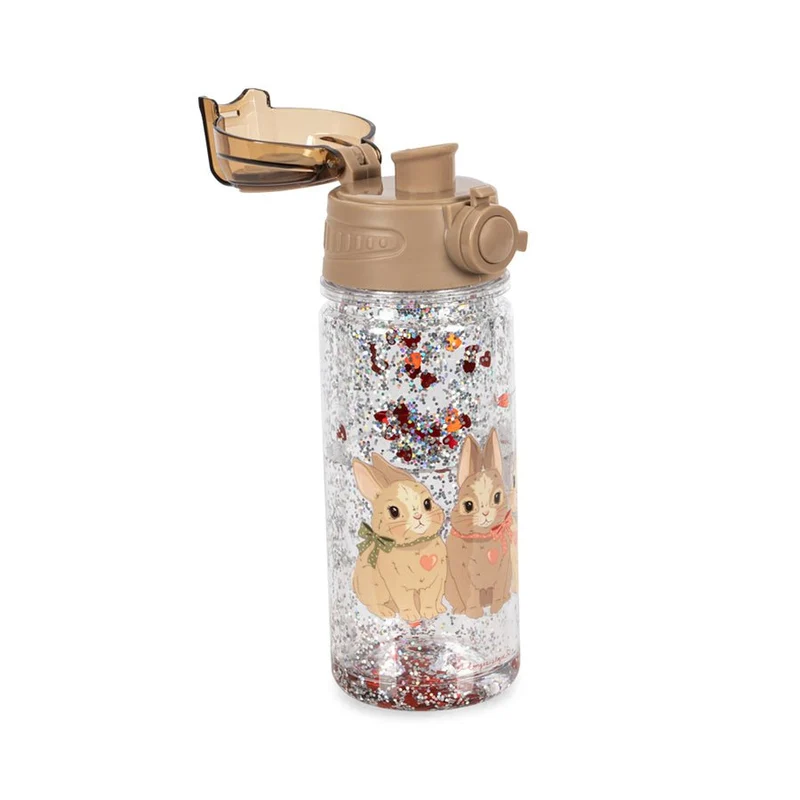 Glitzerflasche mit Hasen