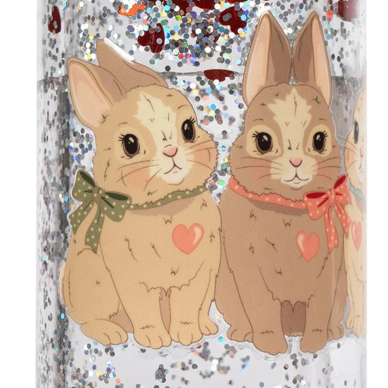 Glitzerflasche mit Hasen