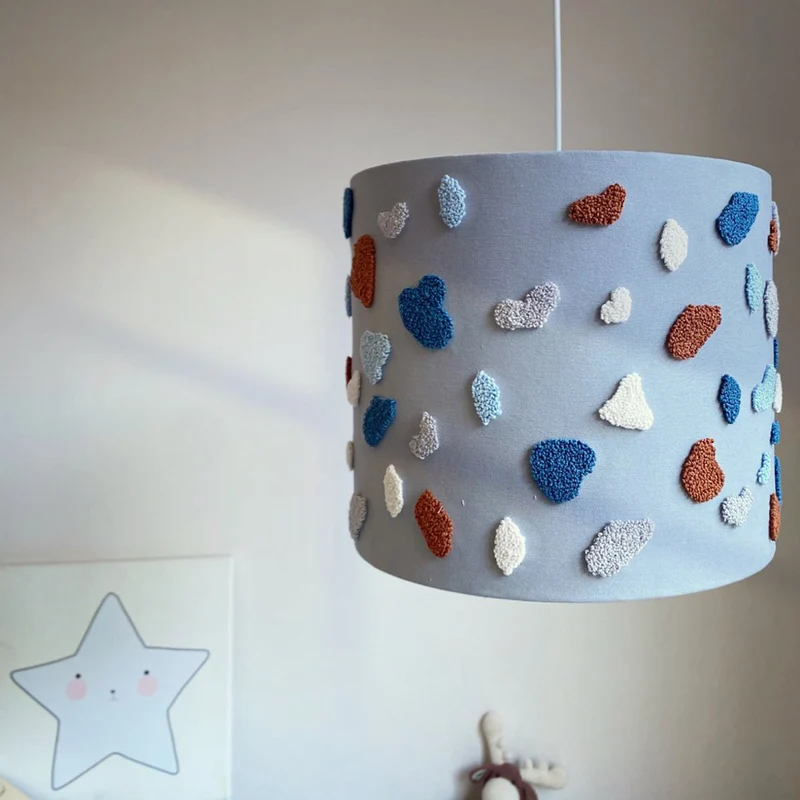 Kinderzimmer Lampenschirm Terrazzo Muster, handgefertigt