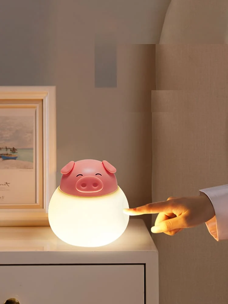 Niedliches Schwein Nachtlicht mit Touch