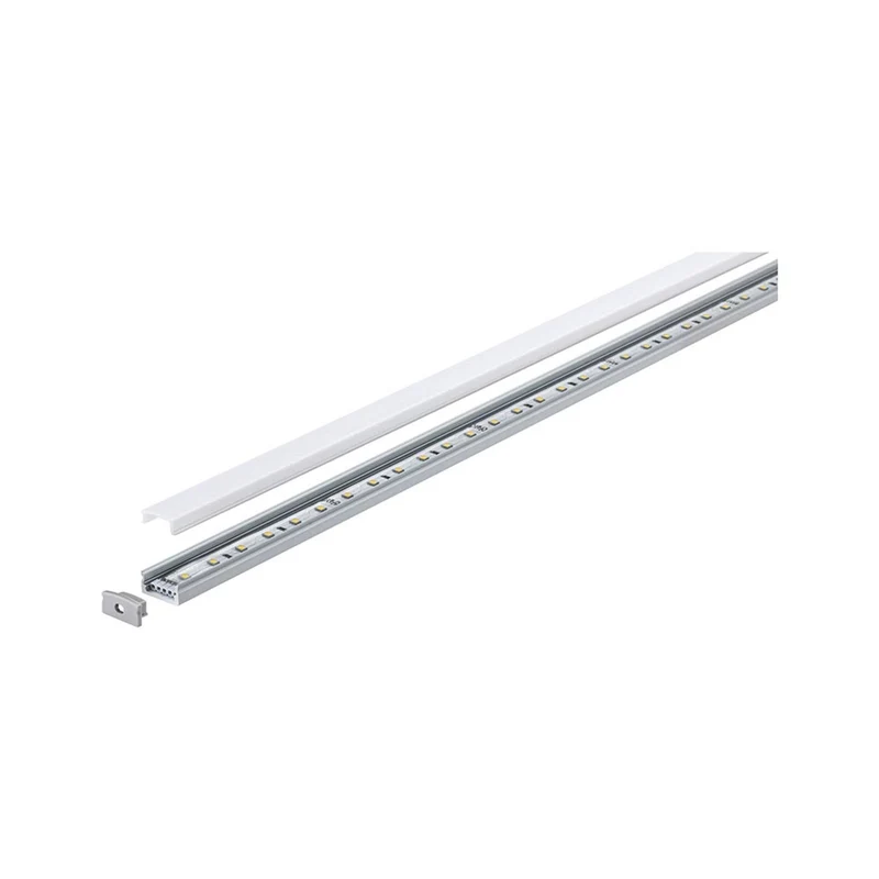 LED Strip Profil Base 1m Weißer Diffusor Alu, Satin