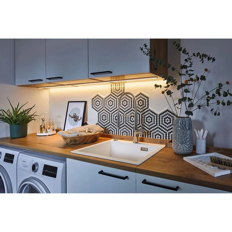 LED Strip Profil Base 1m Weißer Diffusor Alu, Satin