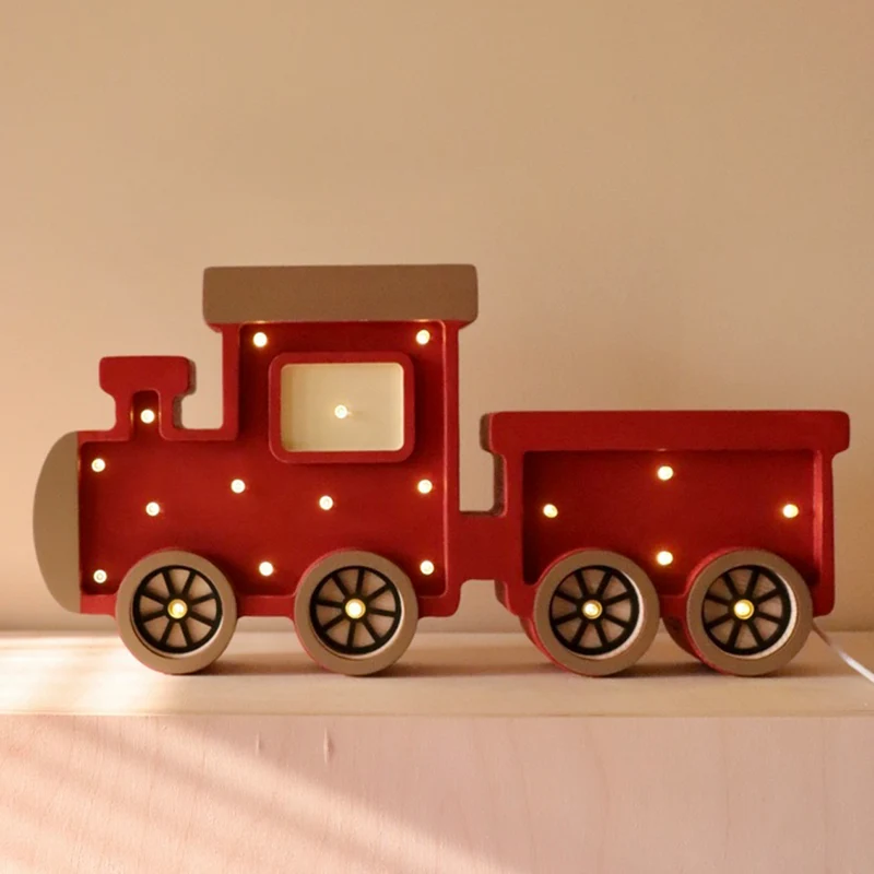 LED Nachtlicht Zug aus Holz, dimmbar