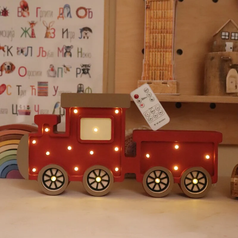 LED Nachtlicht Zug aus Holz, dimmbar