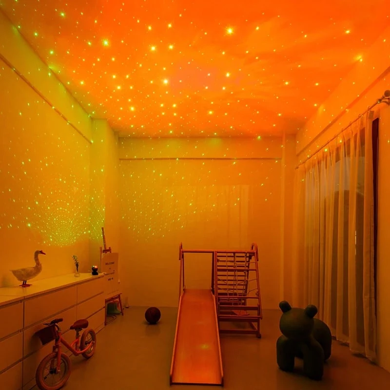Schwarzer Astronaut mit Stern LED Projektor