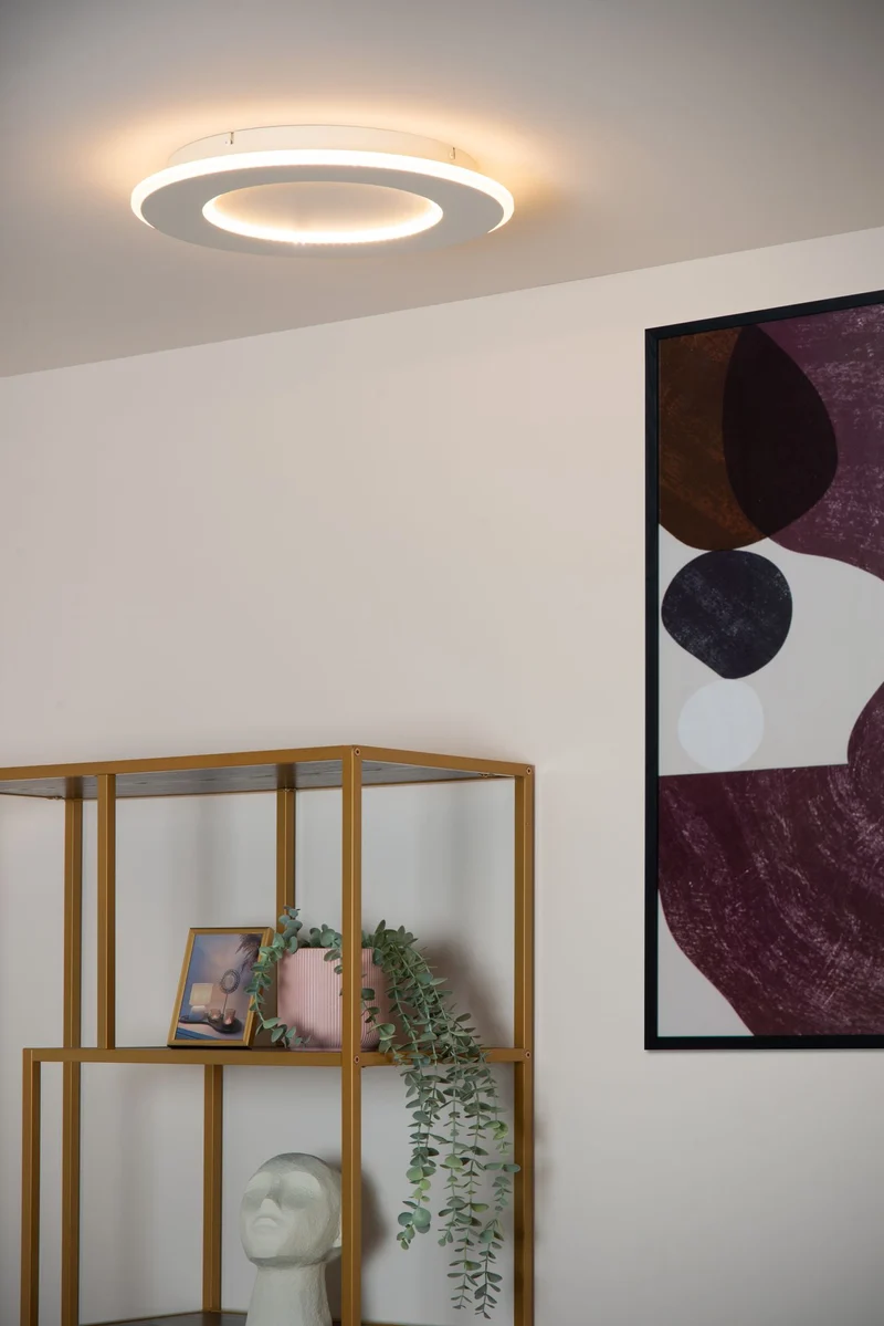 LED-Deckenleuchte Axelle 3-stufig dimmbar rund Ø 39,6cm Weiß