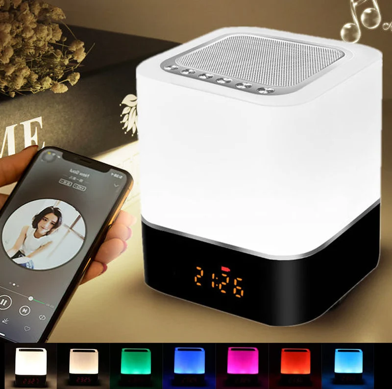 Nachtlicht mit Bluetooth Lautsprecher und Uhr