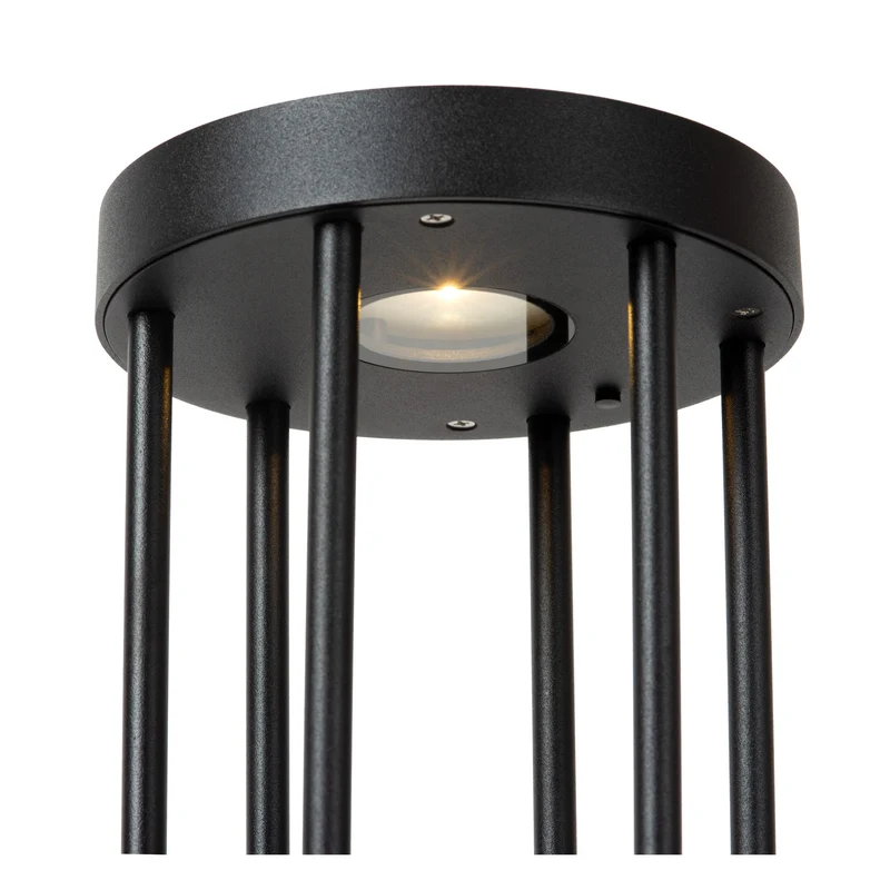 LED-Pollerleuchte Jackson solarbetrieben mit Bewegungsmelder IP65 Schwarz