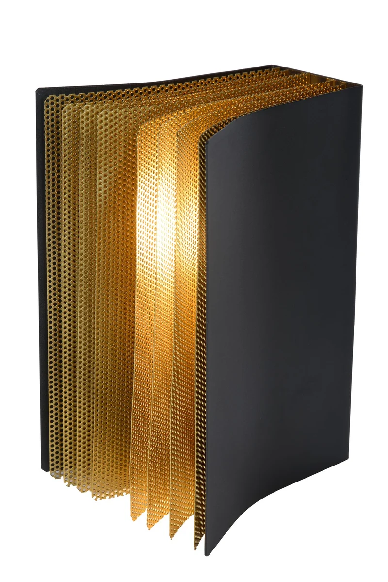 Tischleuchte Extravaganza Livret in Buchform Retro Schwarz, Gold