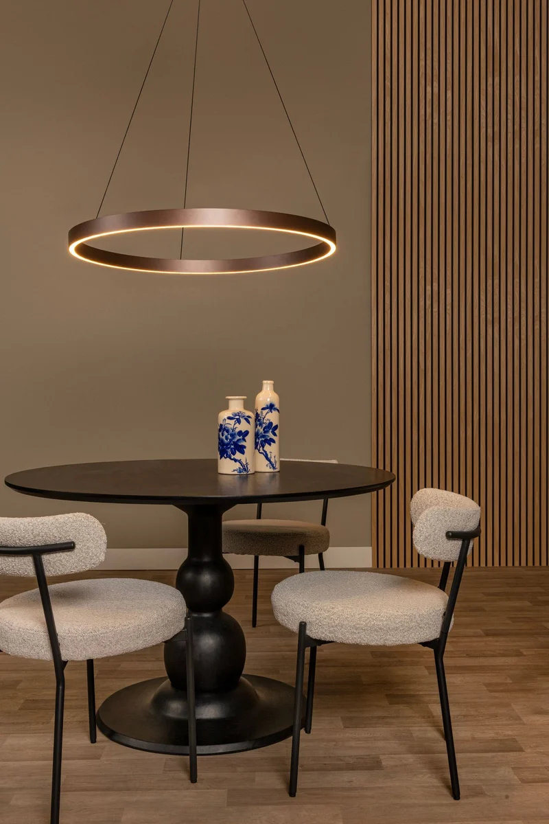 LED-Pendelleuchte Liane 2-flammig CCT dimmbar Ø 80cm Rostfarben