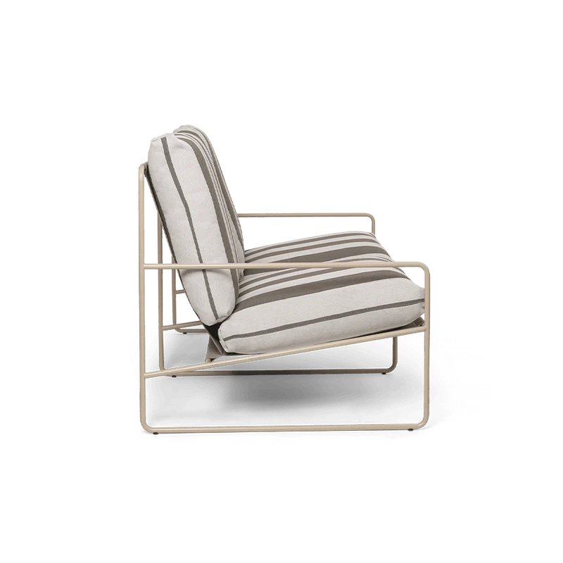 Sofa Desert 2-Sitzer gestreift Cashmere/Chocolate Outdoor - ferm LIVING