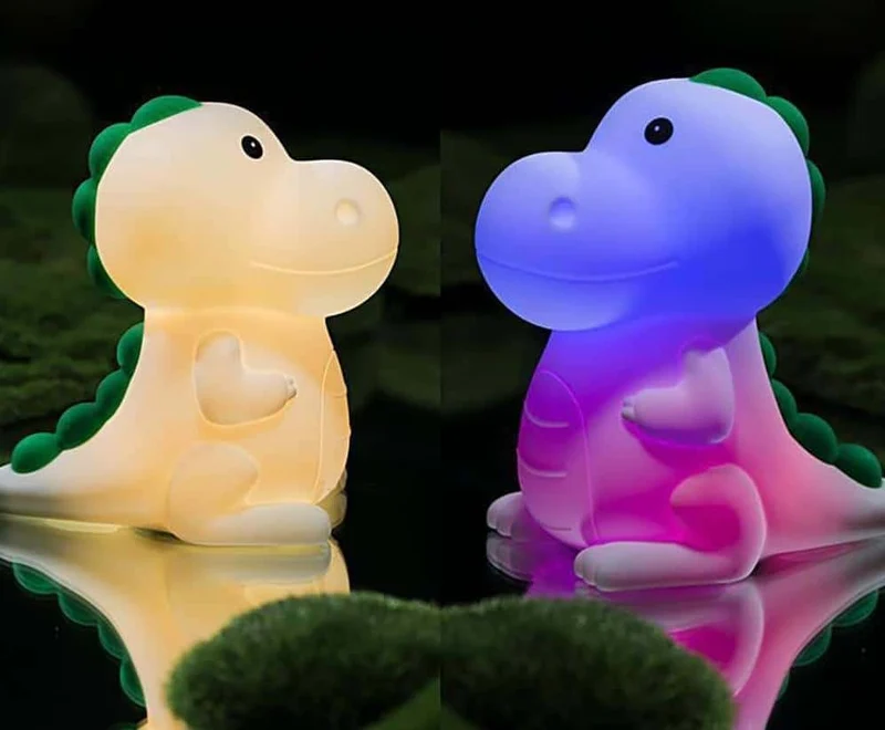 Buntes Dinosaurier Nachtlicht aus Silikon