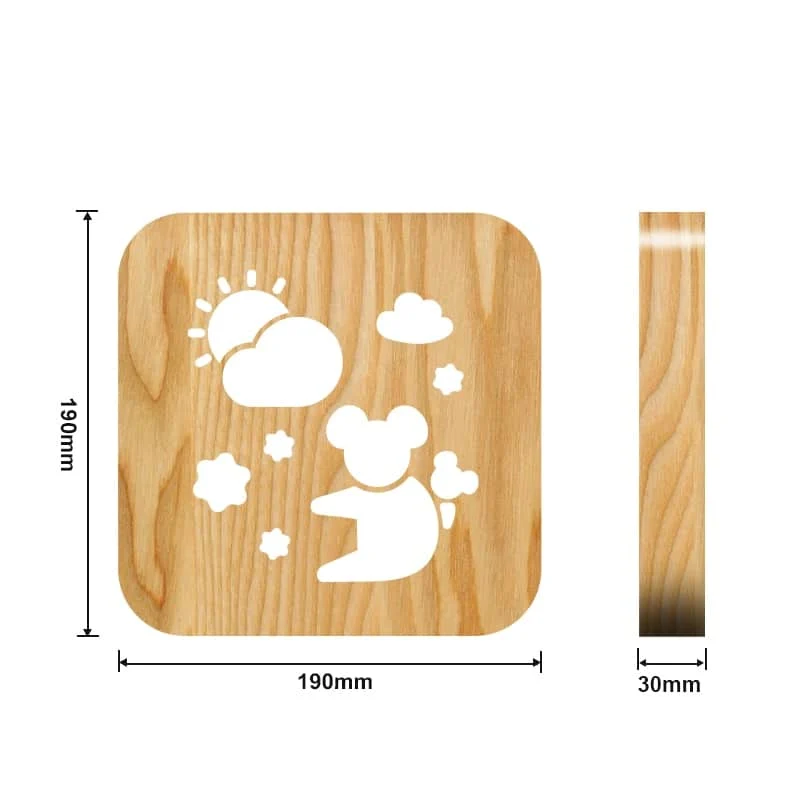 3D Koala Baby Nachtlicht aus Holz