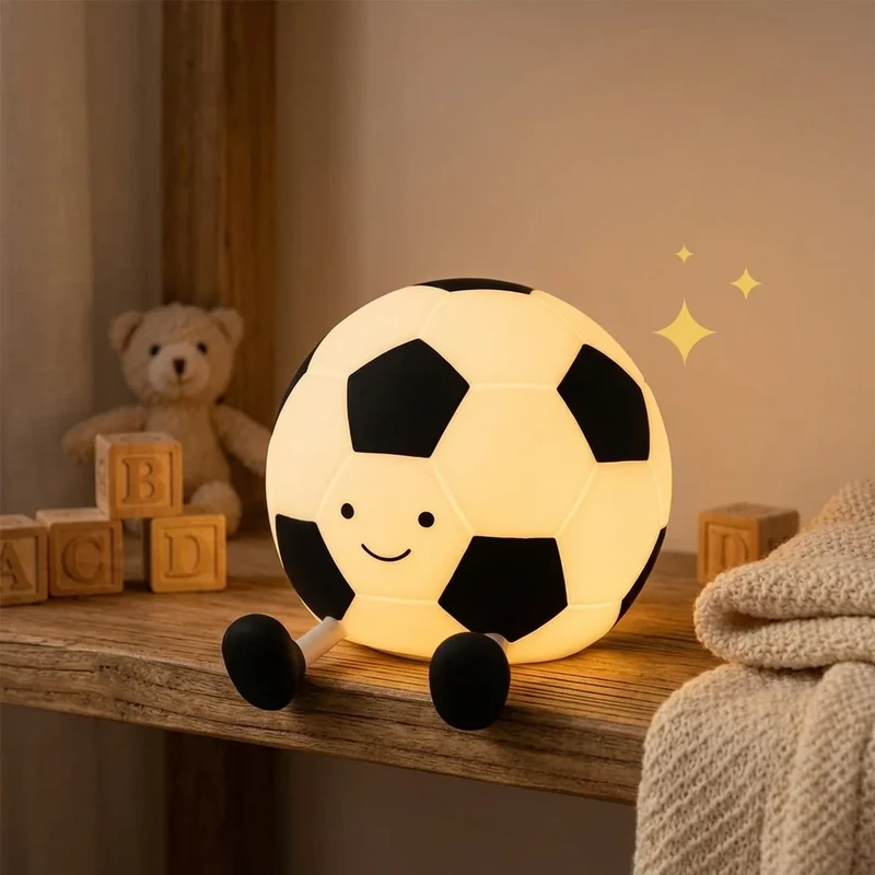 Fußball Nachtlicht – 3 Stufen, Silikon, USB, Dimmbar