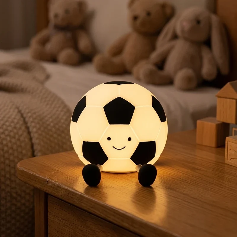 Fußball Nachtlicht – 3 Stufen, Silikon, USB, Dimmbar