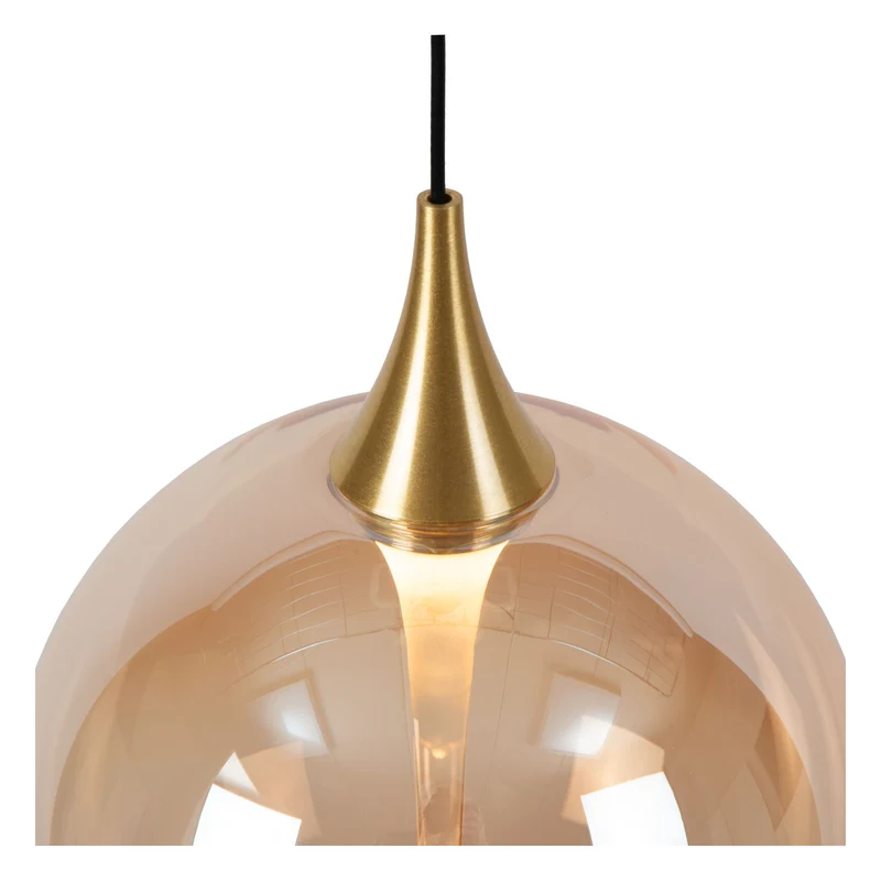 LED-Pendelleuchte Gisela 5-flammig dimmbar Glas Amber 48cm