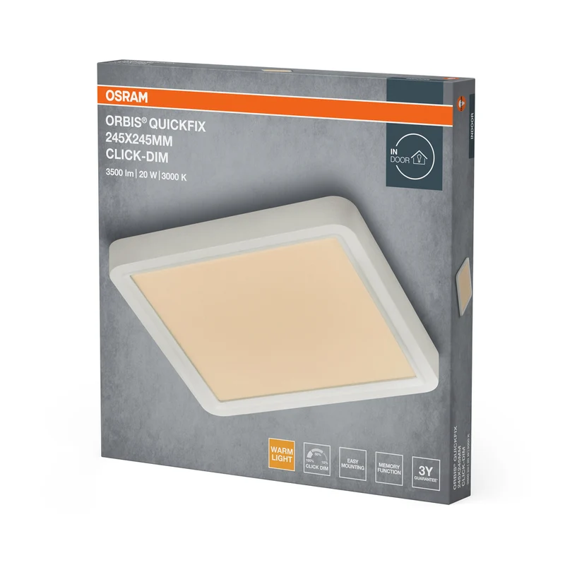 OSRAM Orbis Quickfix Square Deckenleuchte 245x245 mm 20W Click-Dim Weiß