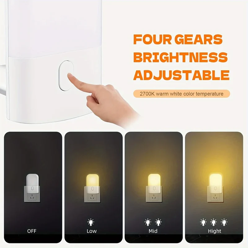 Led Nachtlicht Dimmbar – Warmweiß, Sensor,Steckdose