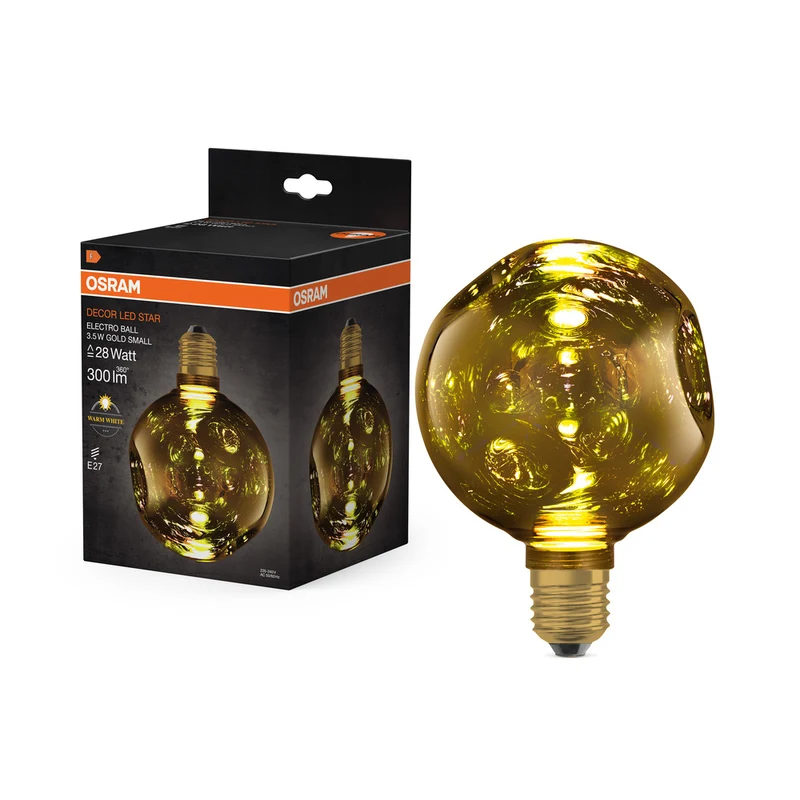 OSRAM DECOR LED-Lampe Elektroglas klein gold