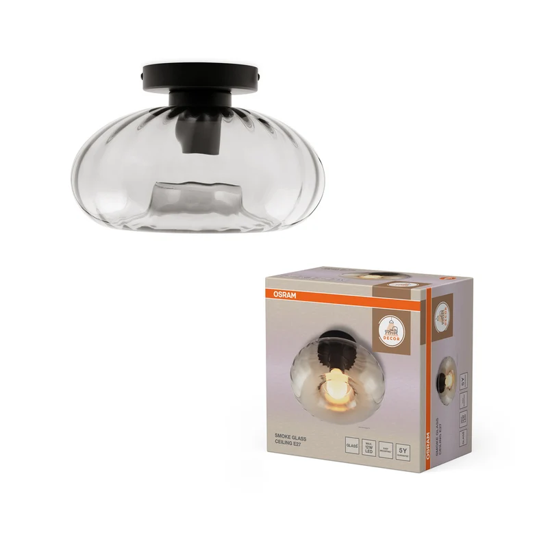 OSRAM DECOR Smoke Glass Deckenleuchte E27 Schwarz