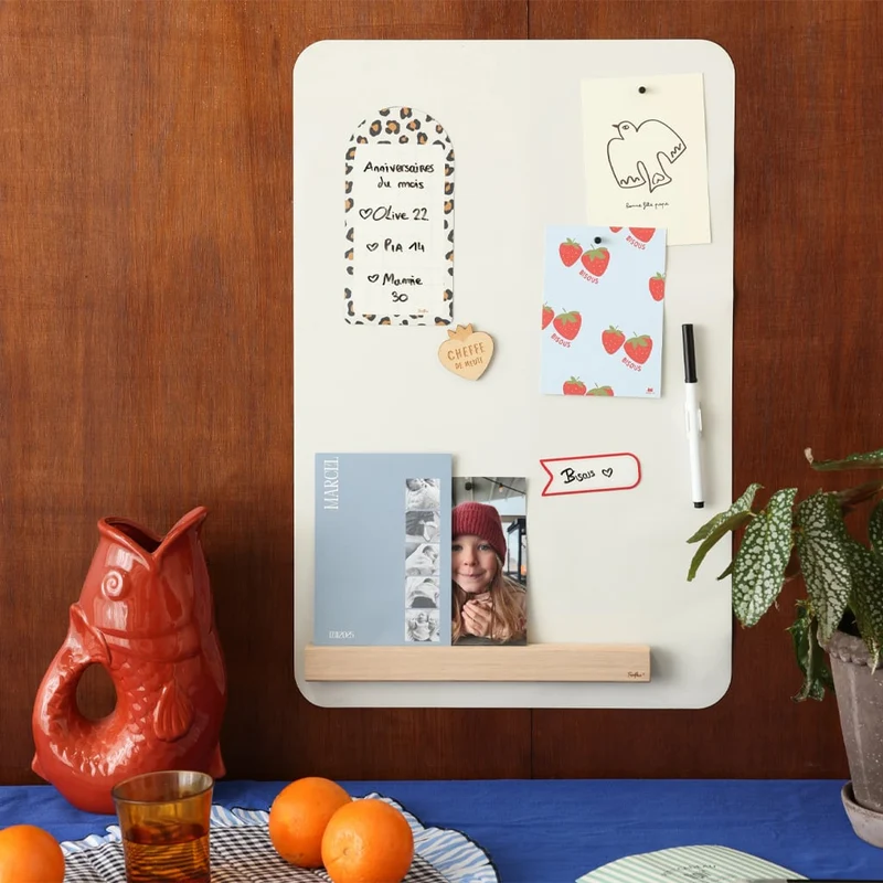 Rechteckige Magnettafel Lin Beige S (38 cm x 58 cm)