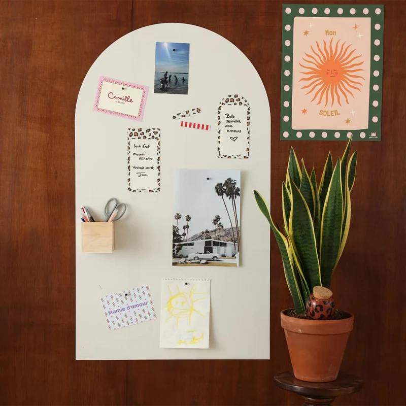 Gebogene Magnettafel Lin Beige (1m x 58cm)