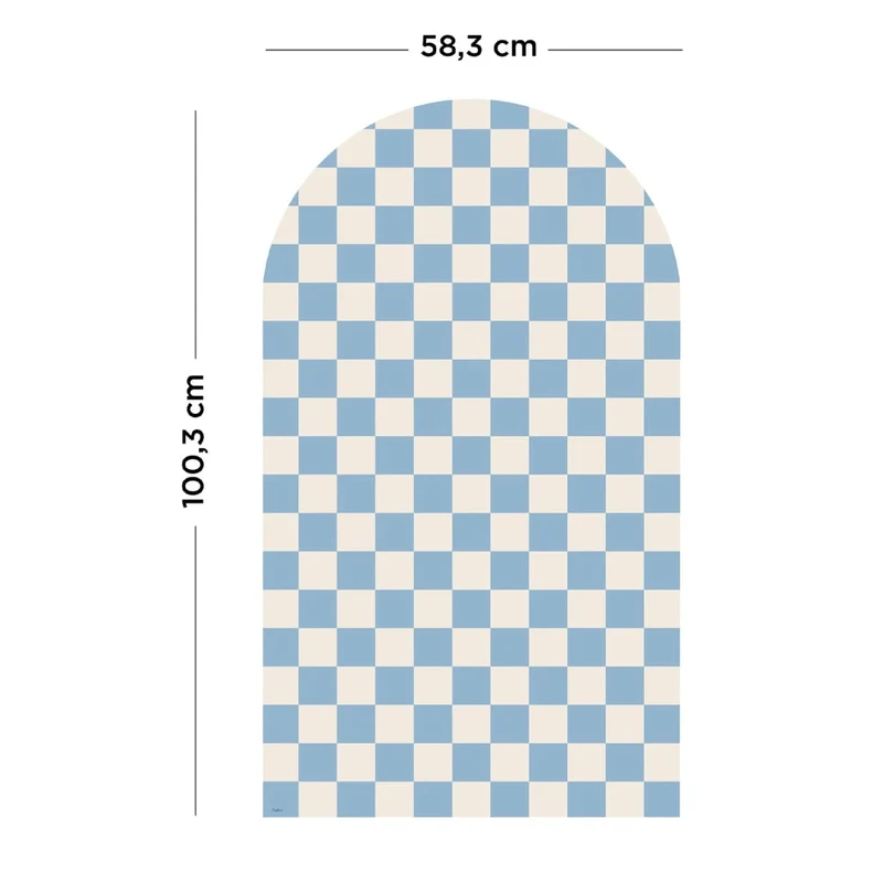 Gebogene Magnettafel Damier Bleu (1m x 58cm)