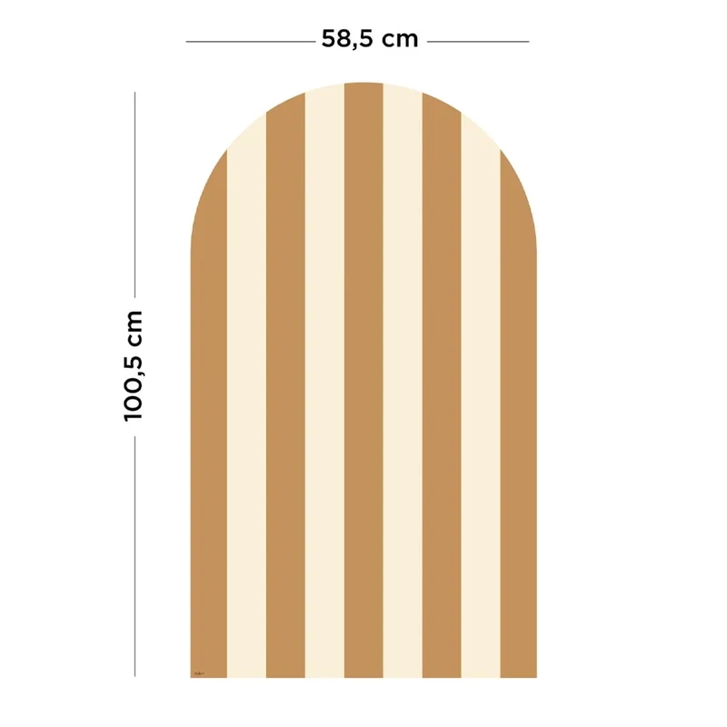 Gebogene Magnettafel Stripes Camel (1m x 58cm)