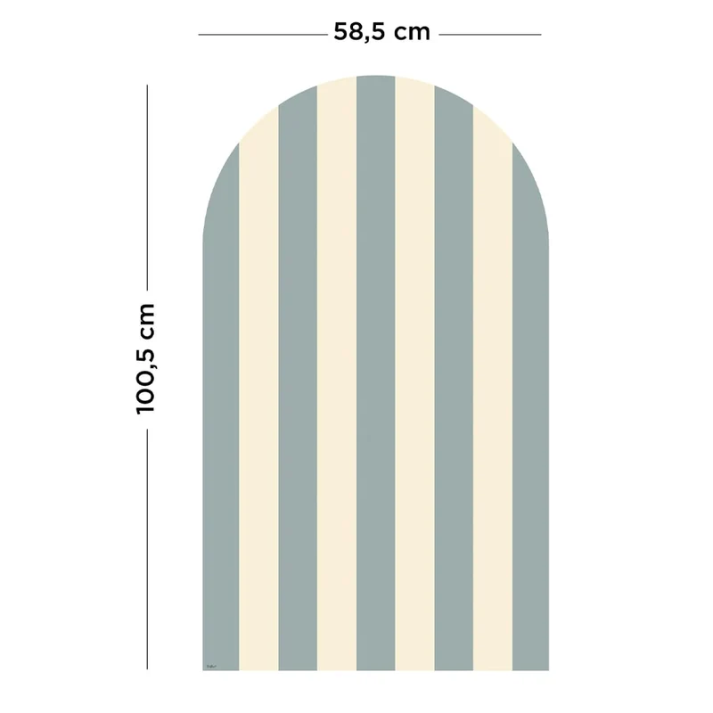 Gebogene Magnettafel Stripes Blue (1m x 58cm)