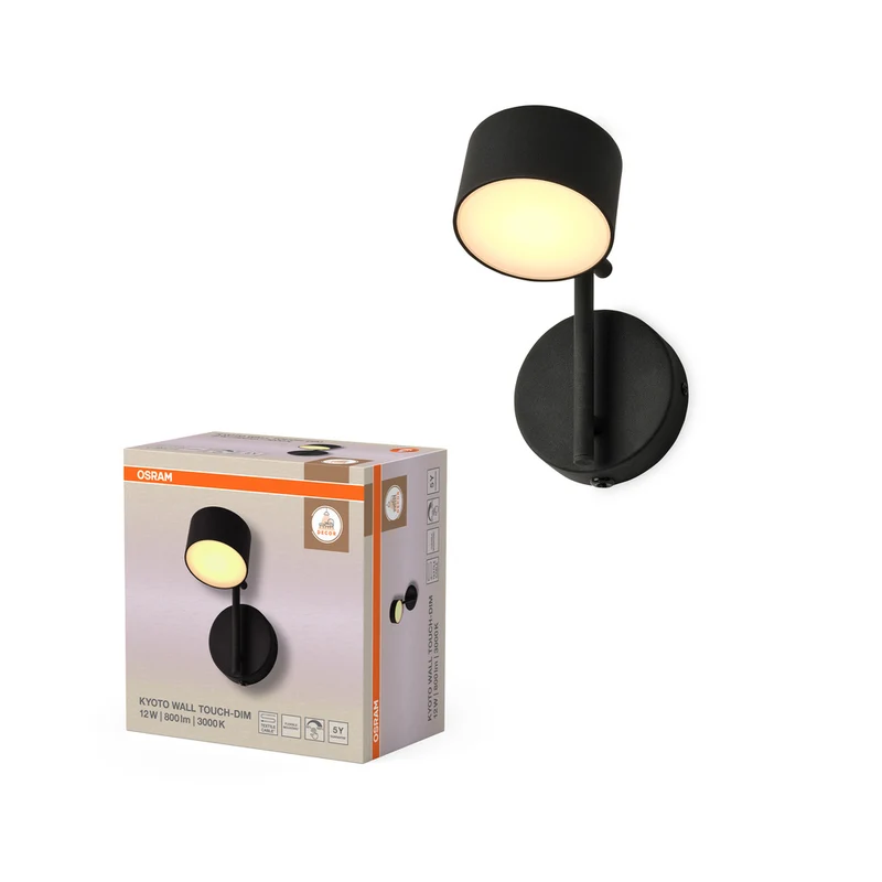 OSRAM DECOR Kyoto Wandleuchte 12W 930 TOUCH DIM Schwarz