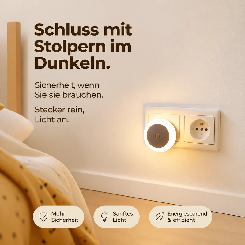 Nachtlicht Steckdose AURA – Automatischer Lichtsensor