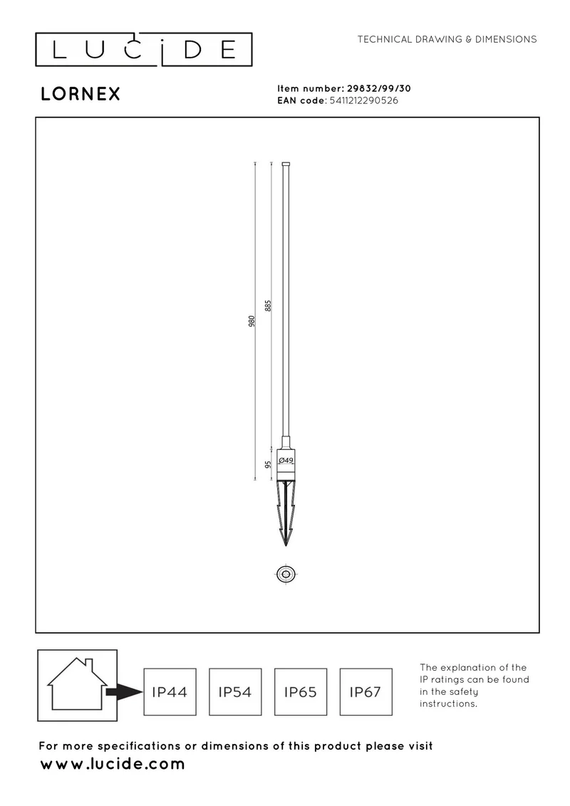 LED-Außenstrahler Lornex IP54 Warmweiß Ø4,9cm