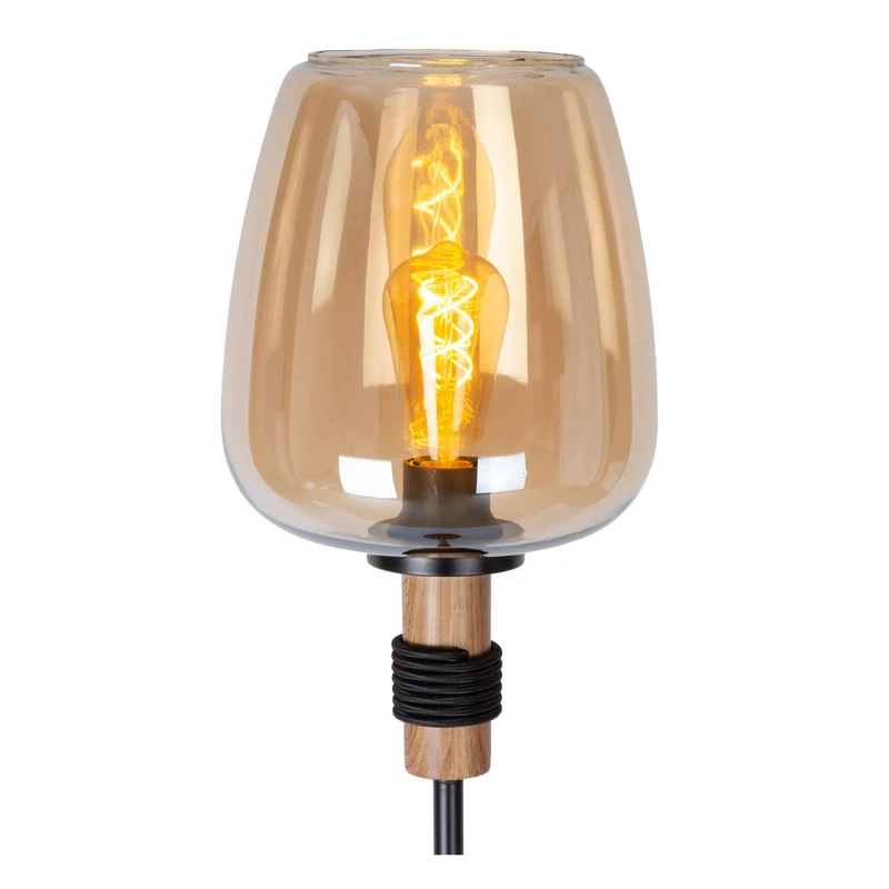 Stehleuchte Ilona mit Glasschirm Amber