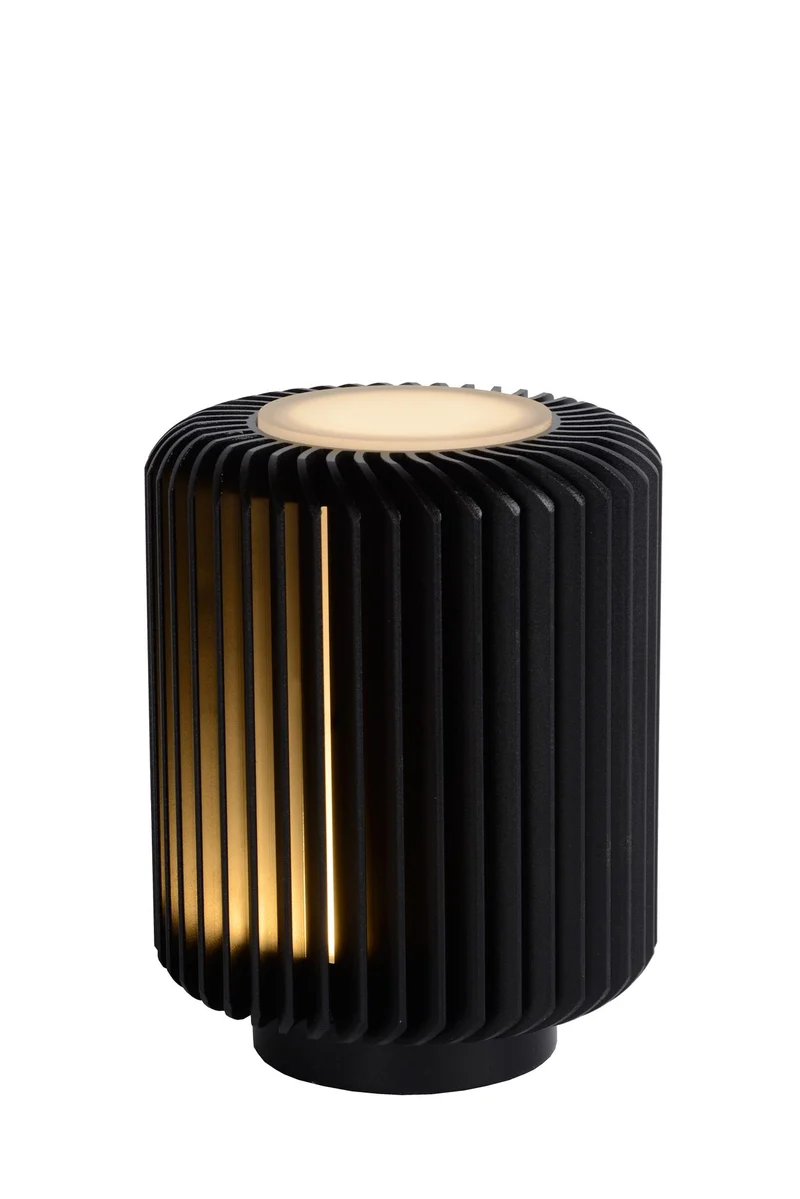 LED-Tischleuchte Turbin in Zylinderform aus Aluminium Warmweiß