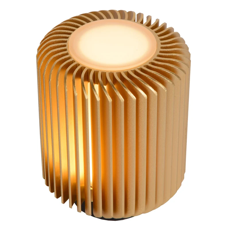 LED-Tischleuchte Turbin in Zylinderform aus Aluminium Warmweiß