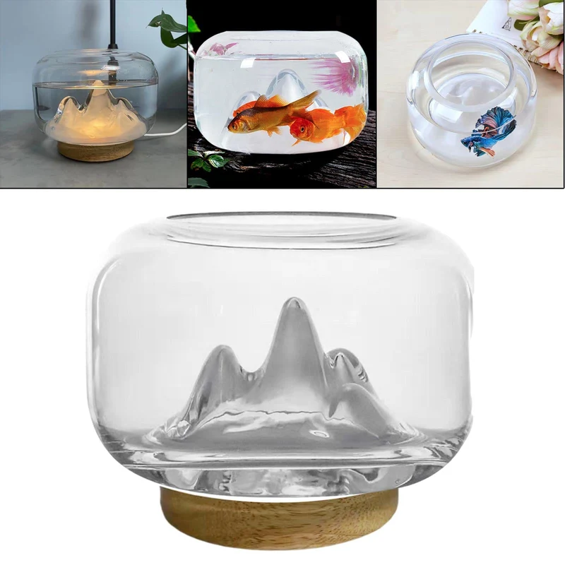 Berg Landschaft LED Lampe im Glas