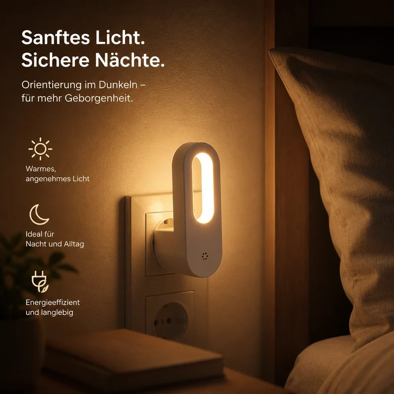 Stilllicht Steckdose – Dämmerungssensor, warmweiß, LED