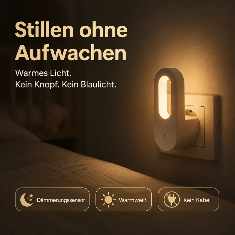 Stilllicht Steckdose – Dämmerungssensor, warmweiß, LED