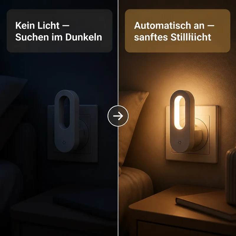 Stilllicht Steckdose – Dämmerungssensor, warmweiß, LED