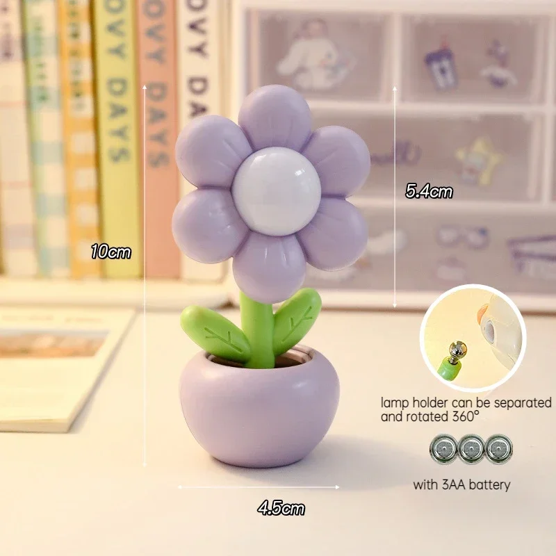 Mini Nachtlicht Blume – LED Tischlampe, Deko, weich