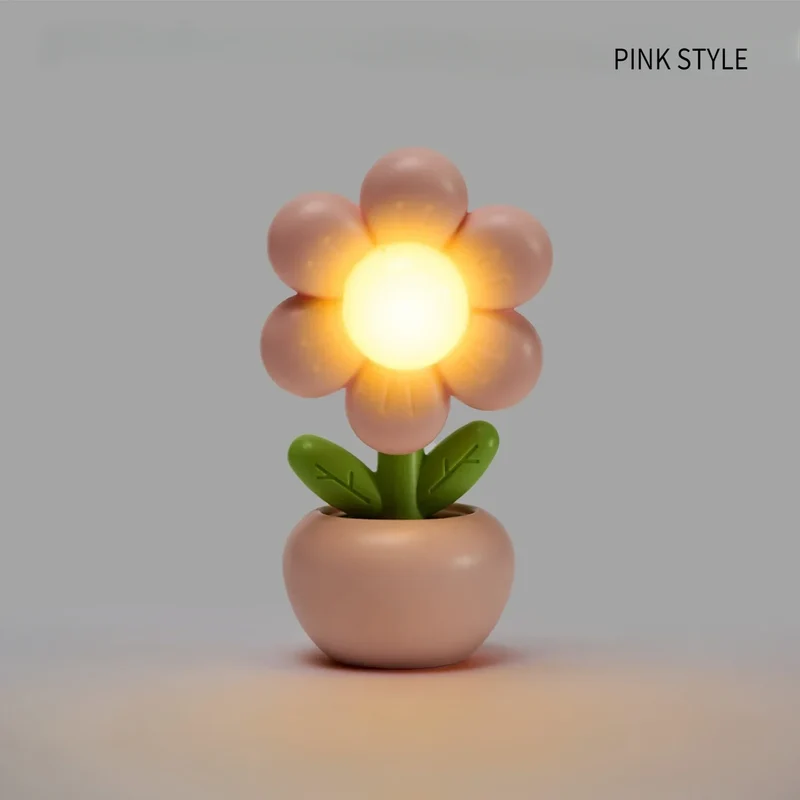 Mini Nachtlicht Blume – LED Tischlampe, Deko, weich
