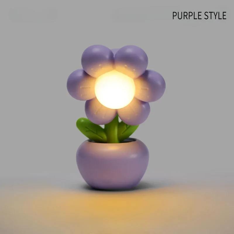 Mini Nachtlicht Blume – LED Tischlampe, Deko, weich