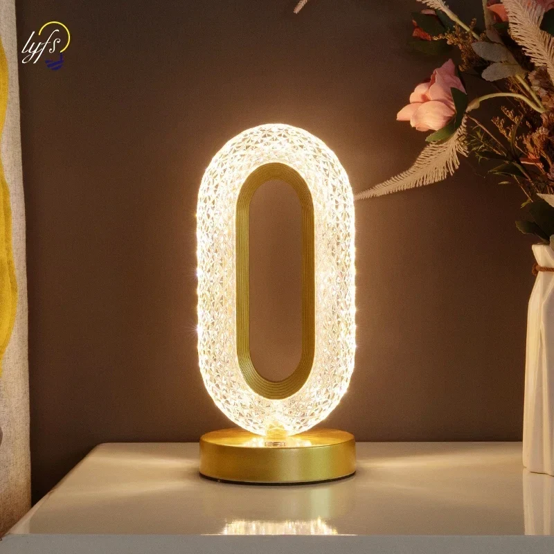 Nachtlicht Erwachsene Kristall-Stil – Touch, dimmbar, USB