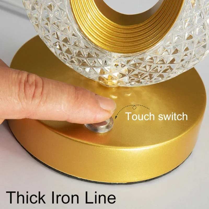 Nachtlicht Erwachsene Kristall-Stil – Touch, dimmbar, USB