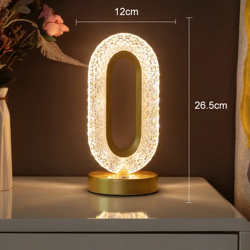 Nachtlicht Erwachsene Kristall-Stil – Touch, dimmbar, USB