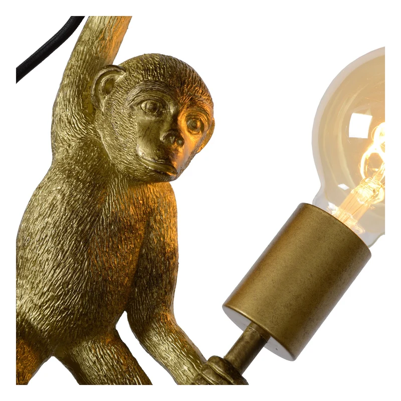 Wandleuchte Extravaganza Chimp Affenfigur Retro Schwarz, Gold