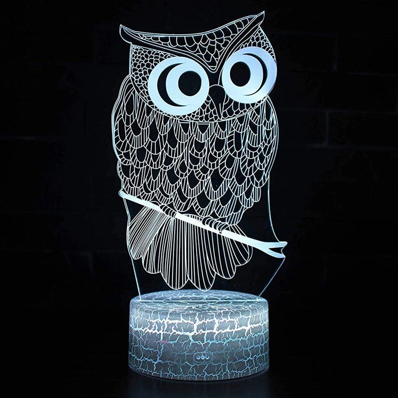 3D Eulen Illusion Lampe mit Farbwechsel