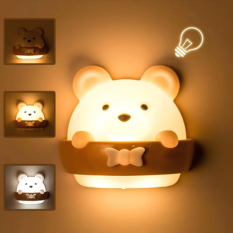 Wiederaufladbares Bär Nachtlicht dimmbar für Babys