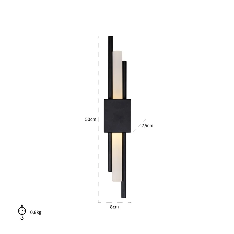 Wandlampe Mylas – Schwarz