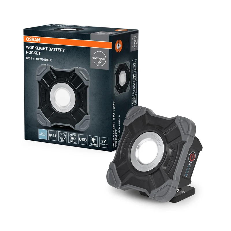 OSRAM WORKLIGHTS VALUE BATTERY, USB, Baustrahler 10W, 800lm, 6500K